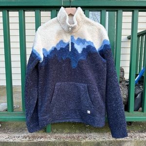 Marine Layer Blue Mountain Quarter Zip Fleece Pullover Men’s Medium